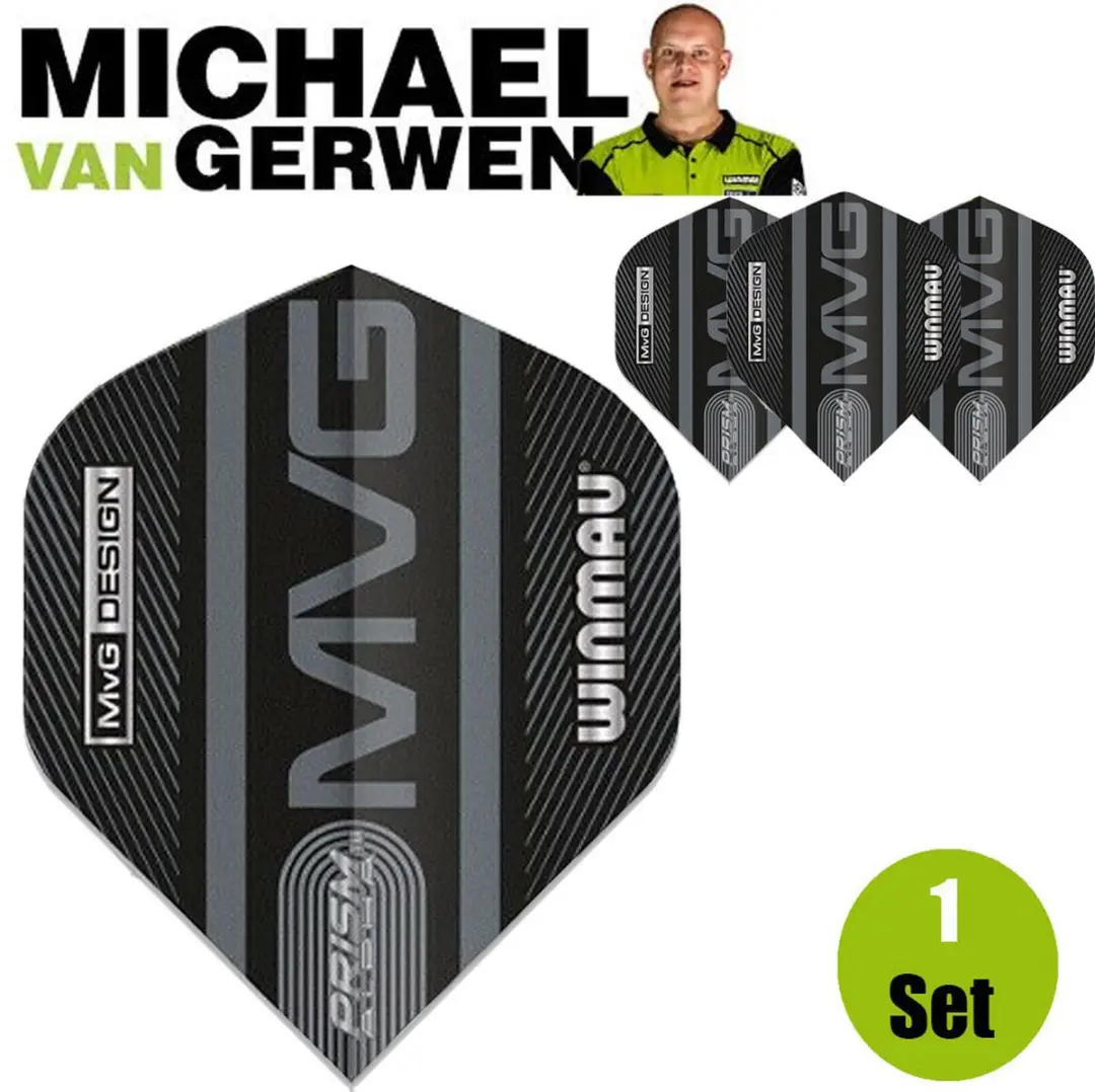 Winmau Prism Alpha Black MVG Dart Flights - 3 Stuks