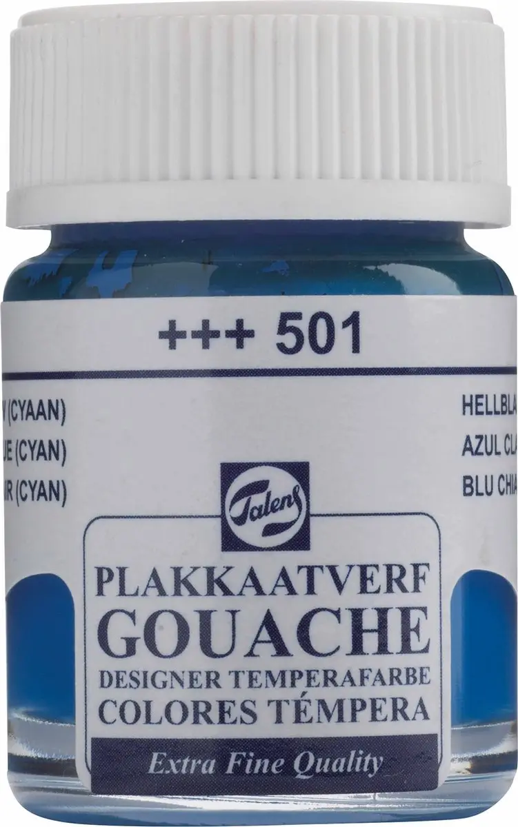 Talens Plakkaatverf Extra Fijn Lichtblauw Cyaan 501