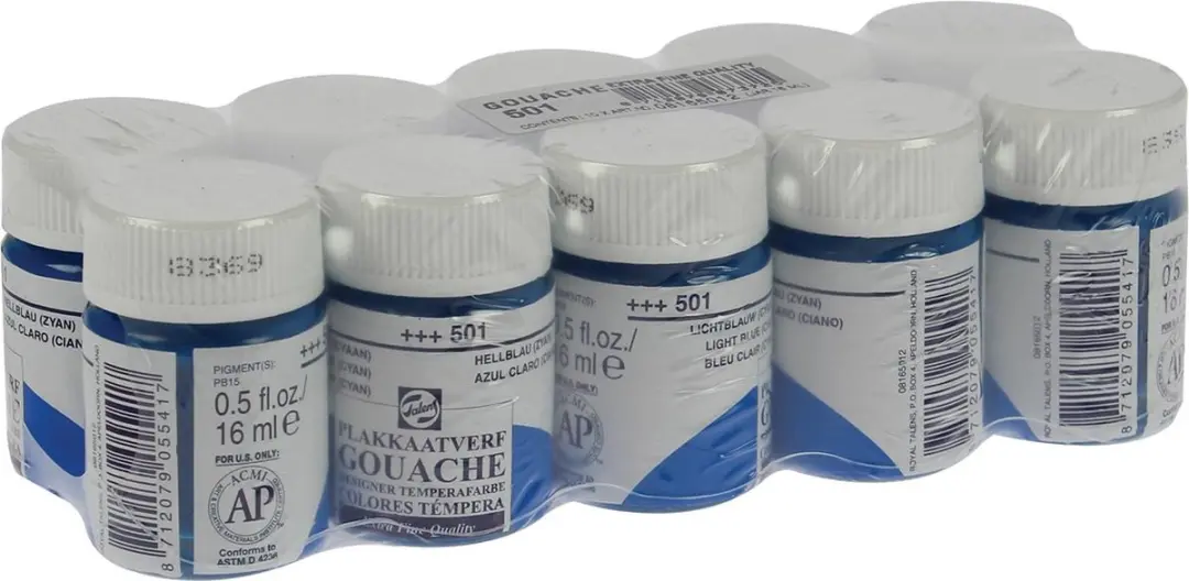 Talens Plakkaatverf Extra Fijn Lichtblauw Cyaan 501 - 16ml