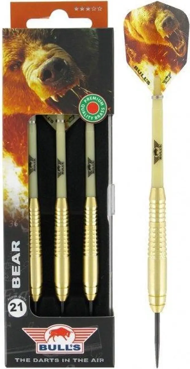 Bull's Bear Brass Dartpijlen 21g - 3 Stuks - Goud