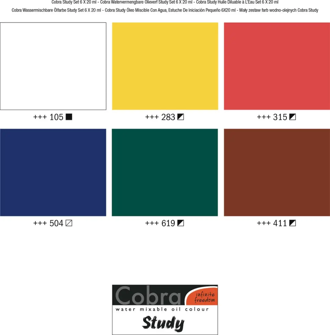 Cobra Study Olieverfset 6x20ml - Assorti