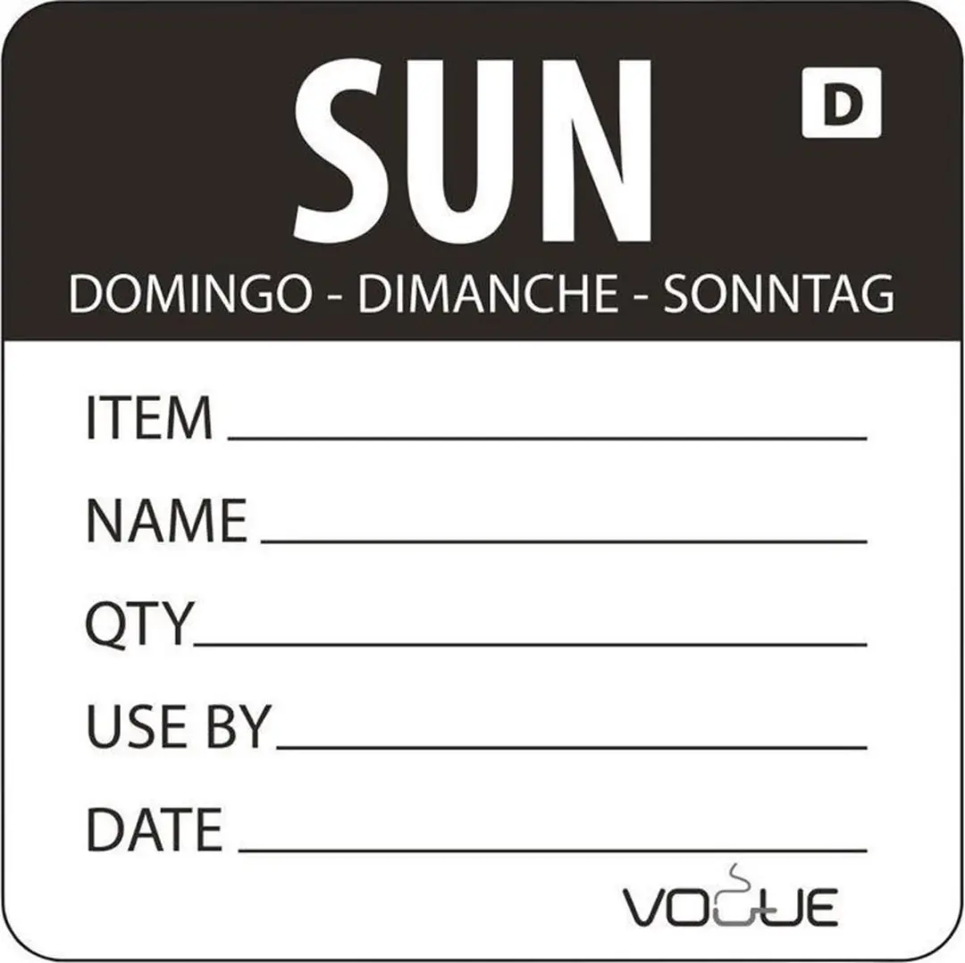 Vogue GH357 Oplosbare Kleurcode Voedseletiketten - 250 Stuks - Zwart - afbeelding 2 van 2