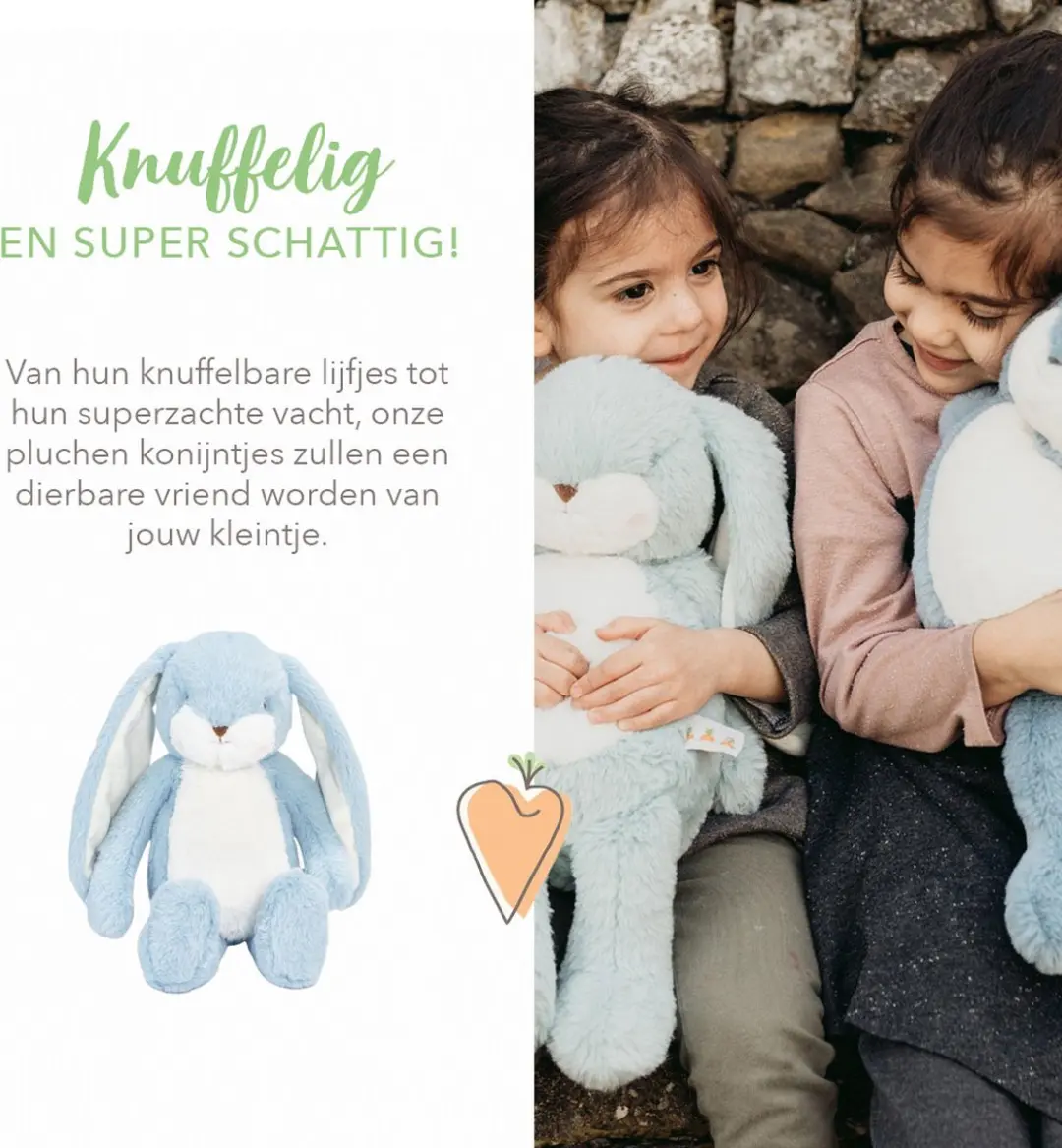 Bunnies By The Bay Floppy Nibble Knuffel - 34cm - Blauw