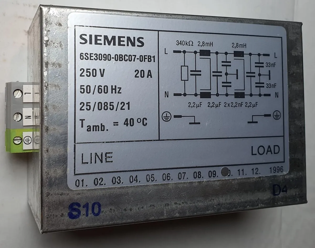 Siemens 6SE3090-0BC07-0FB1 RFI-filter 20A 250V