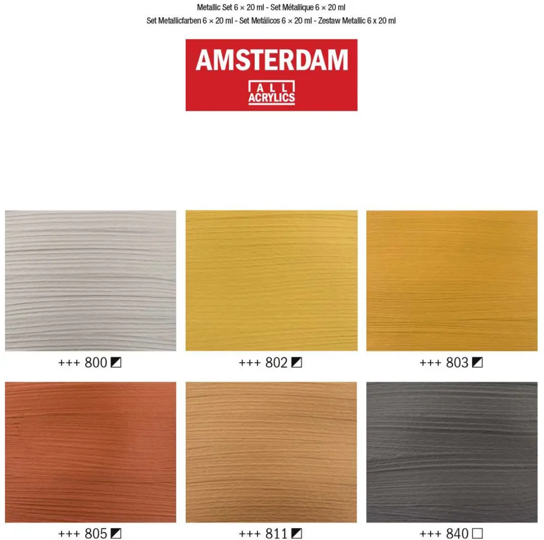 Amsterdam Standard Series Acrylverf Metallic Set - 6x20ml - Assorti