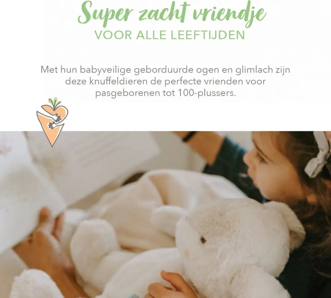 Bunnies By The Bay Nibble Knuffelkonijn - 20cm - Crème