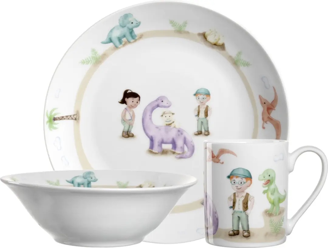 Leonardo Bambini Avventura Dino Kinderserviesset 3-delig
