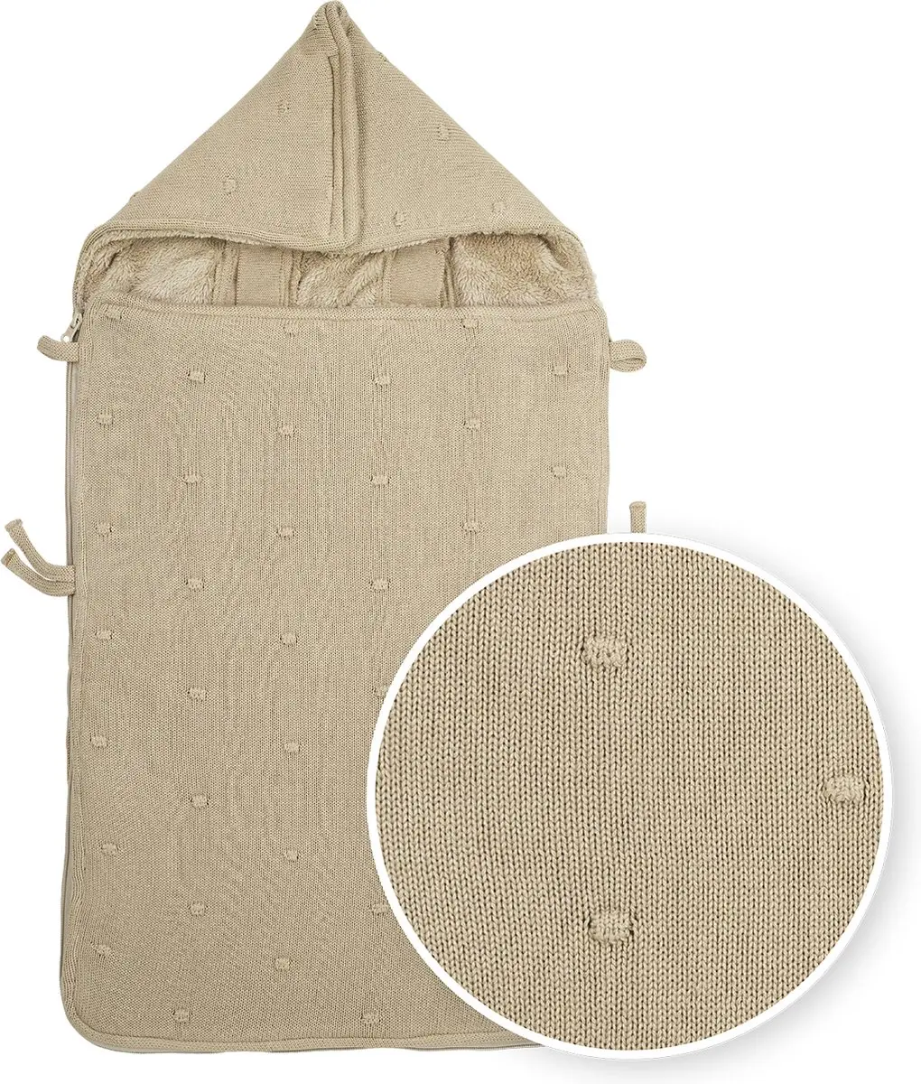Meyco Baby Mini Knots Voetenzak Sand 40x82cm - afbeelding 6 van 6