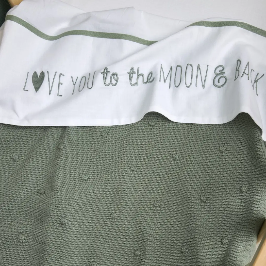 Meyco Baby Love You To The Moon & Back WiegLaken 75x100cm - Forest Green