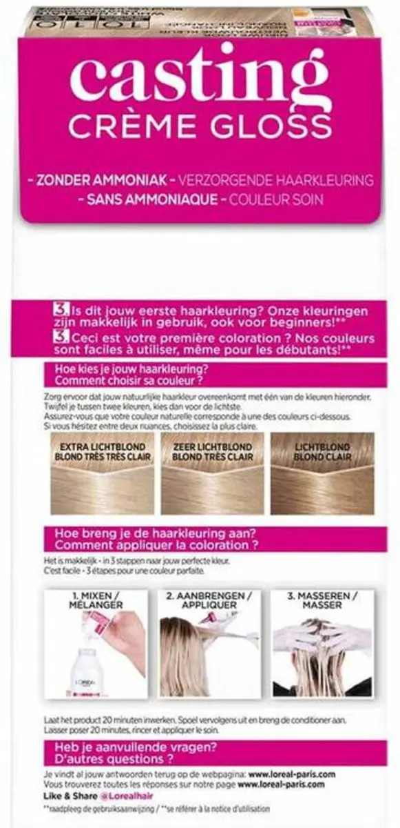 L'Oréal Paris Casting Crème Gloss 1010 Extra Licht Asblond - 2 Stuks