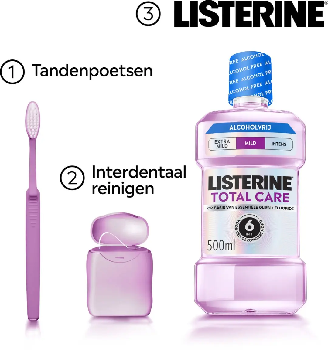 Listerine Total Care Mild Alcoholvrij 3x500ml