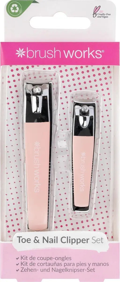 Brushworks Nagelknipper Set - Zilver/Rood - 2 Stuks