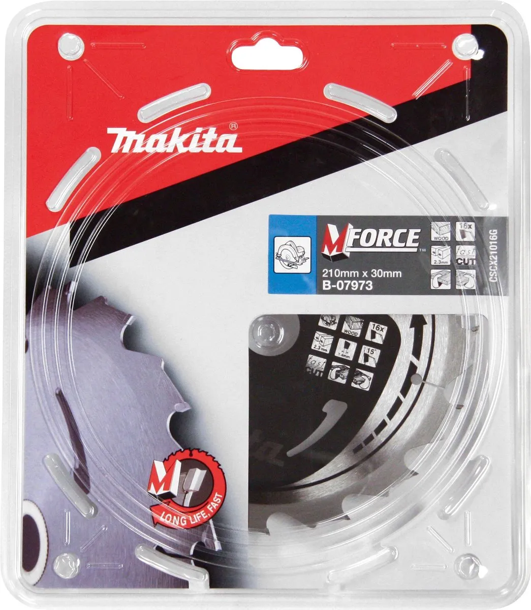 Makita Mforce Zaagblad Hout 210mm 30mm 16T - afbeelding 2 van 5
