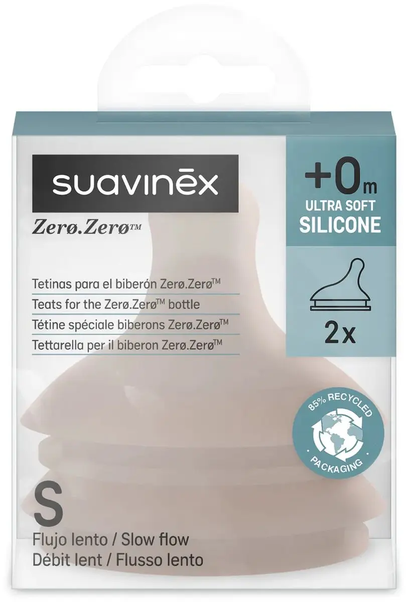 Suavinex Zero.Zero Flesspenen - 2 Stuks - Bruin