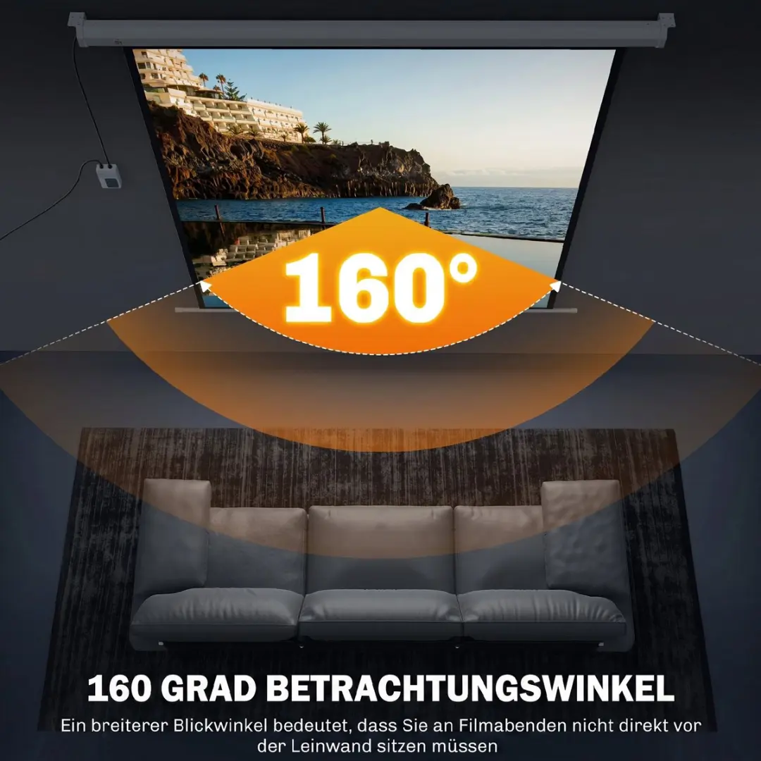 Homcom Projectiescherm 152x152cm - Wit - 25W - afbeelding 6 van 6