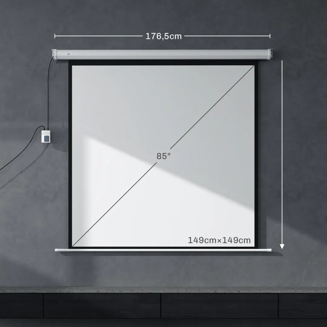 Homcom Projectiescherm 152x152cm - Wit - 25W