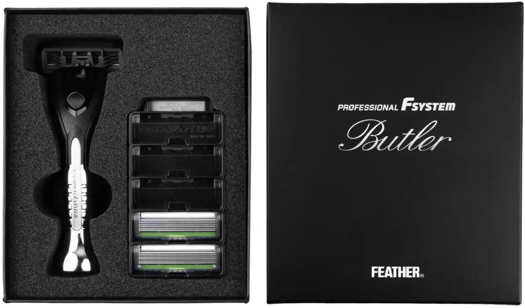 Feather Butler PF-BT Scheermes - 3 Mesjes - Zwart