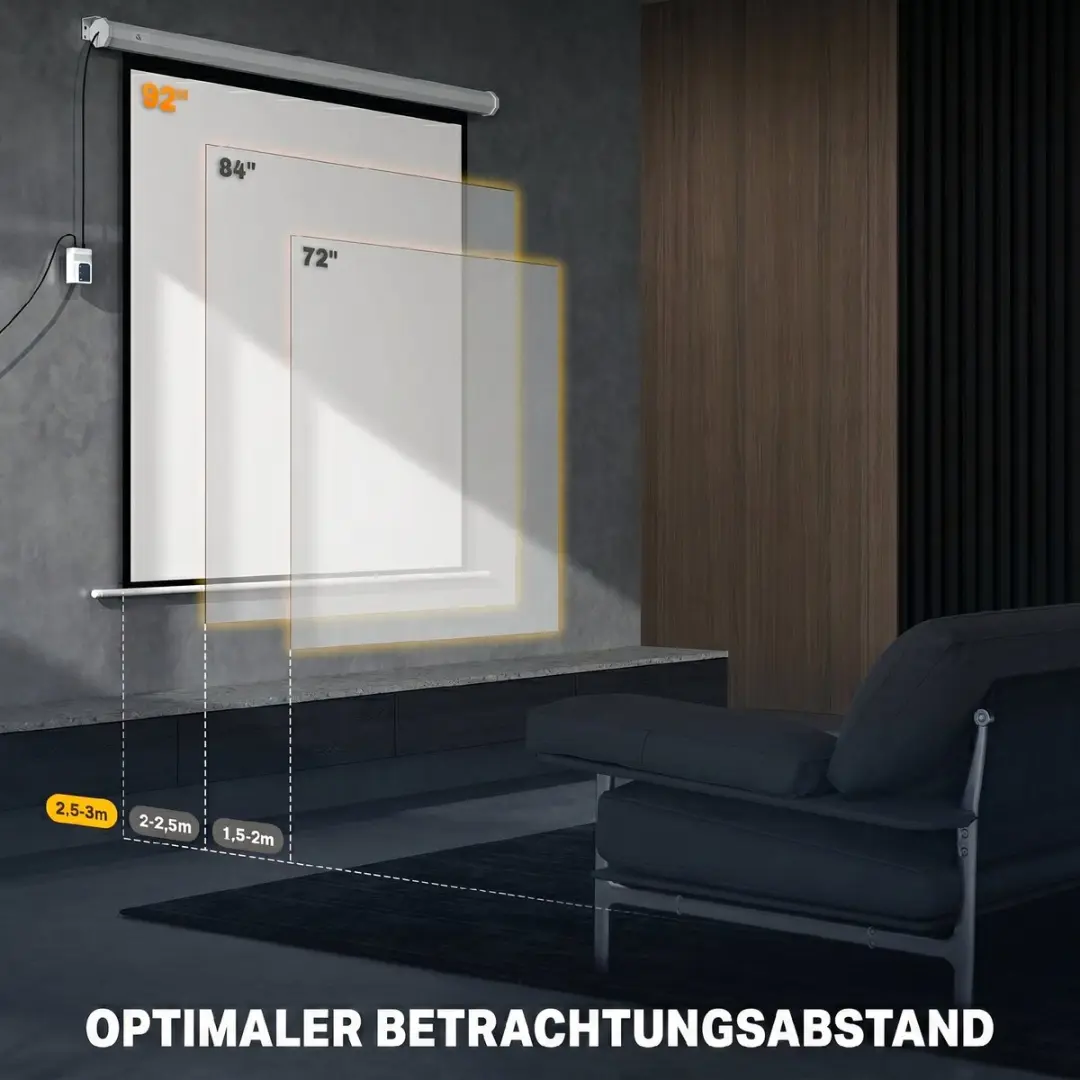 Homcom Projectiescherm 165x165cm - Wit - 25W