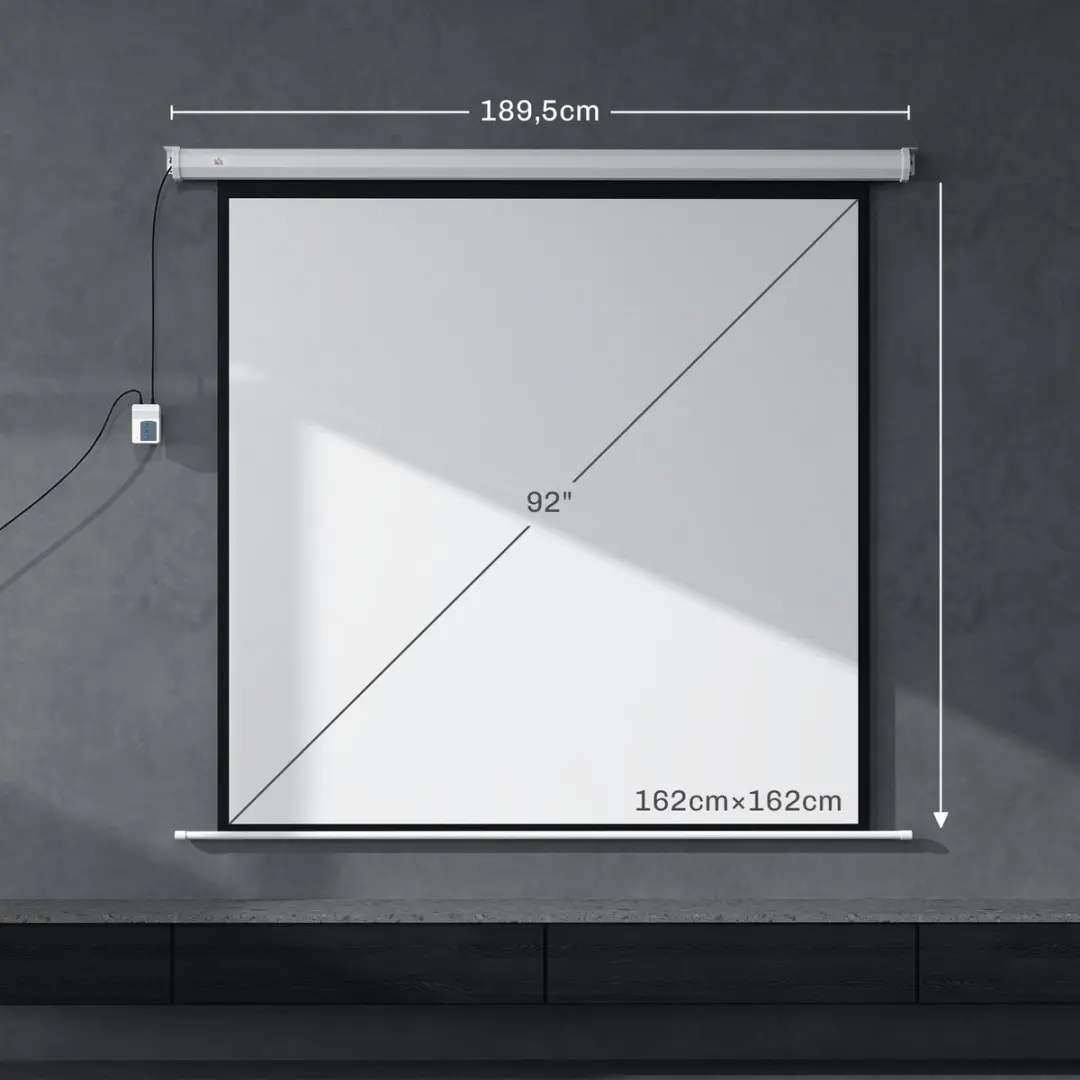 Homcom Projectiescherm 165x165cm - Wit - 25W