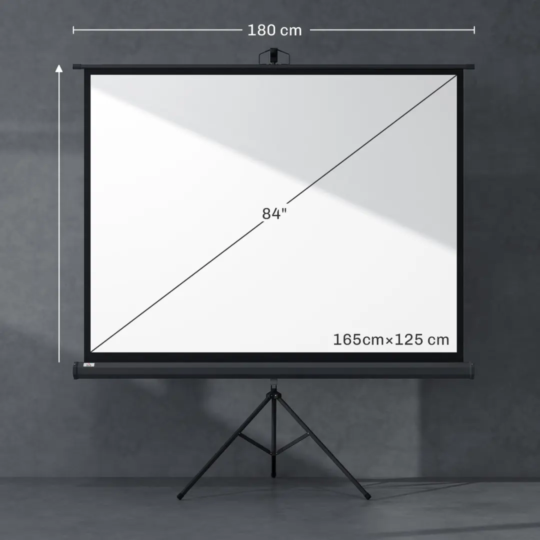 Homcom Projectiescherm 171x131cm - Zwart