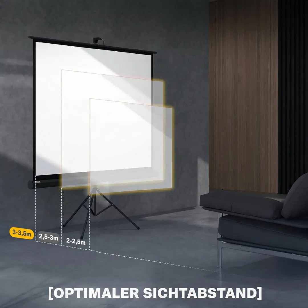 Homcom Projectiescherm 171x131cm - Zwart