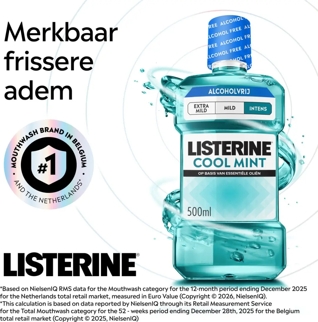 Listerine Cool Mint Alcoholvrij Mondspoeling 3x500ml