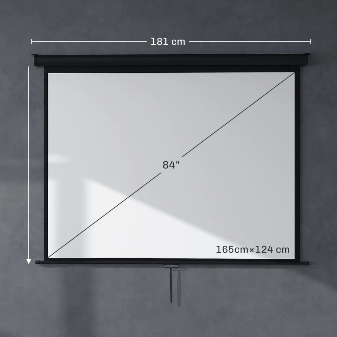 Homcom Projectiescherm 171x128cm - Zwart