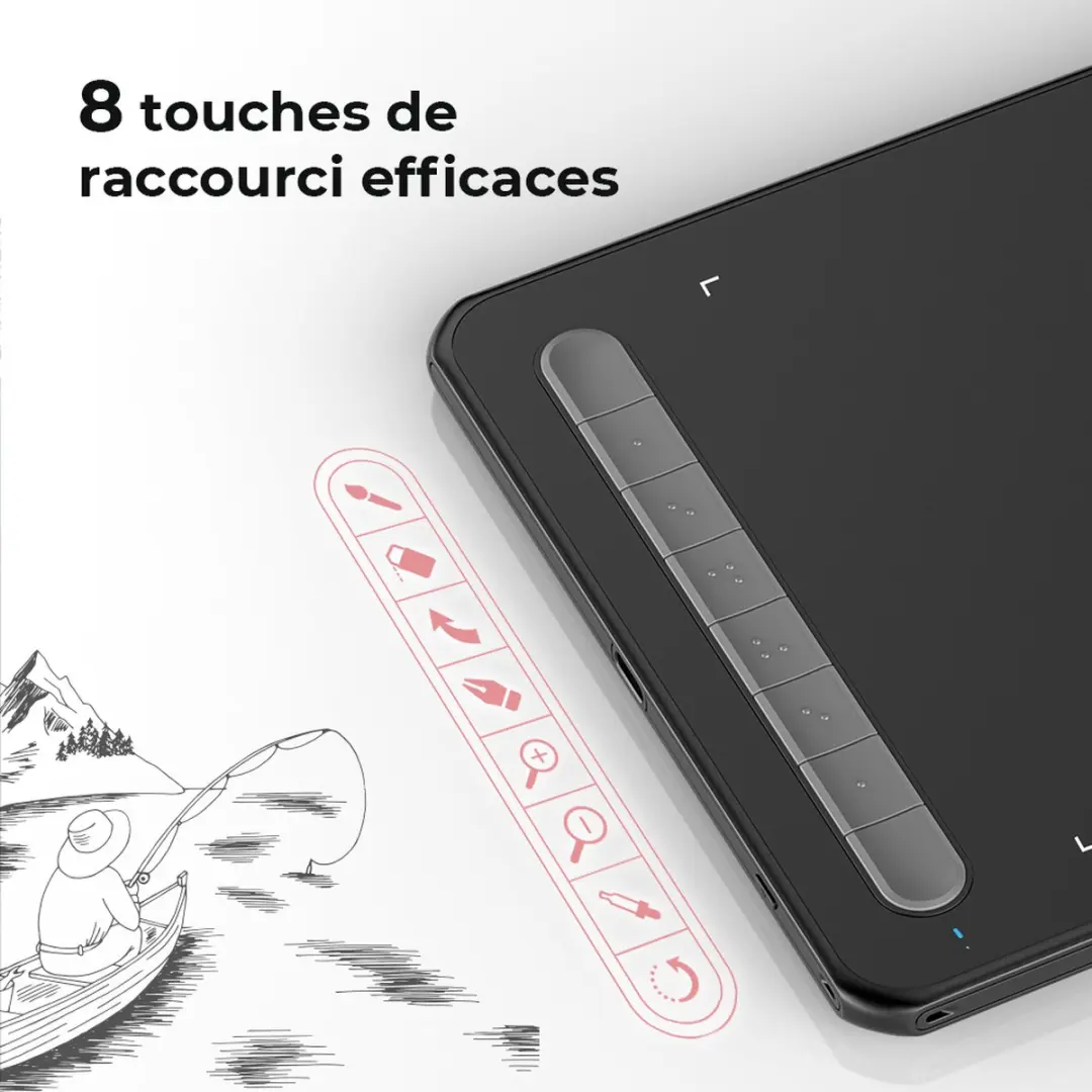 XPPen Deco MW Tekentablet 8.5 Inch - 8192 Niveaus - Zwart