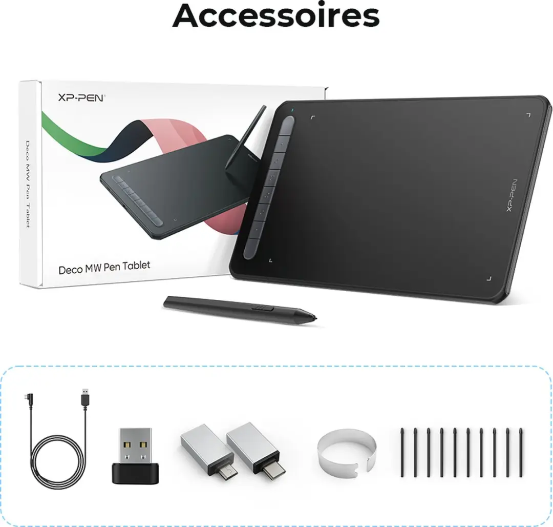 XPPen Deco MW Tekentablet 8.5 Inch - 8192 Niveaus - Zwart