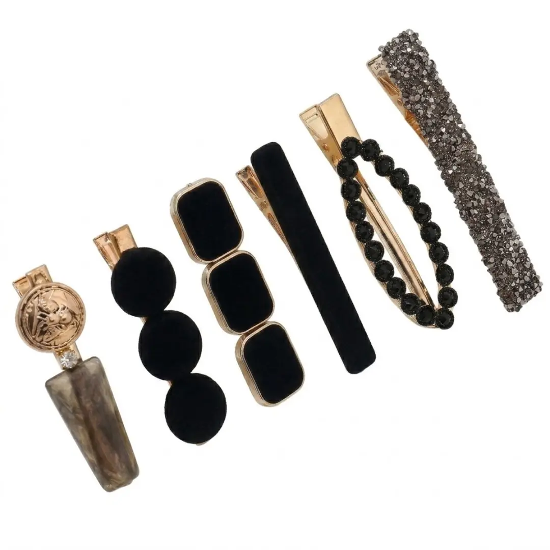 NUVEX Haarspeldjes Zwart-Goud 6 Stuks