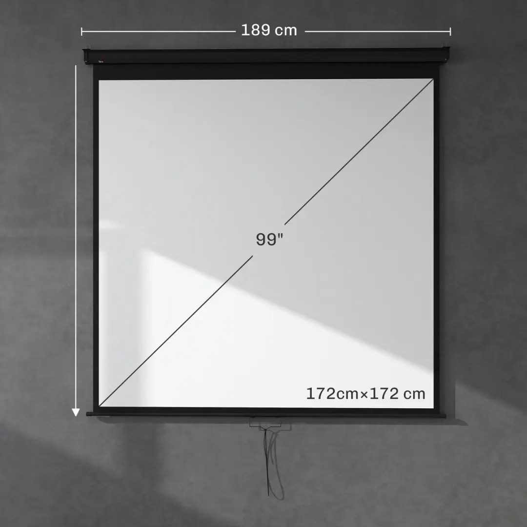 Homcom Projectiescherm - 189x182cm - Zwart