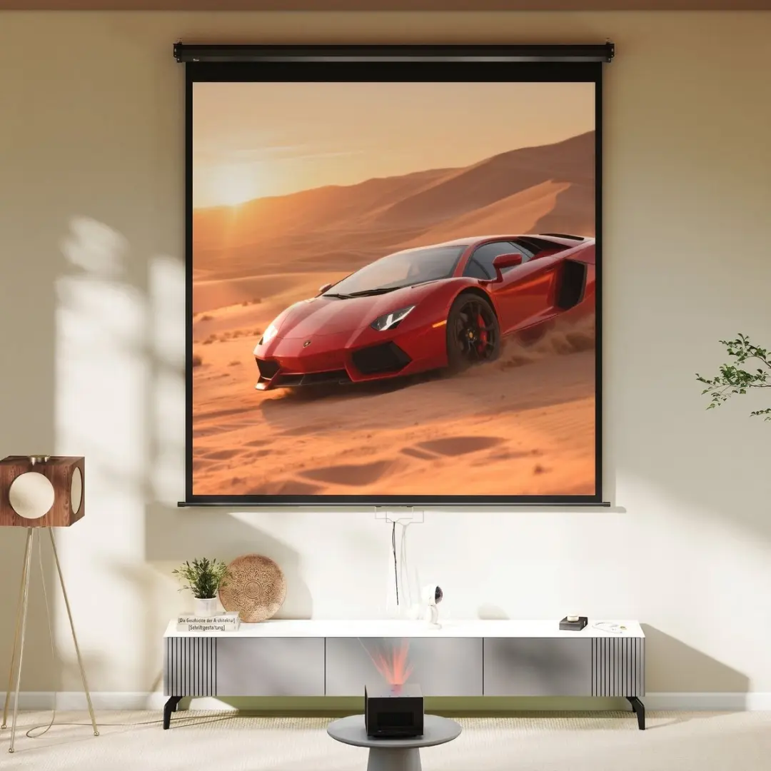 Homcom Projectiescherm - 189x182cm - Zwart