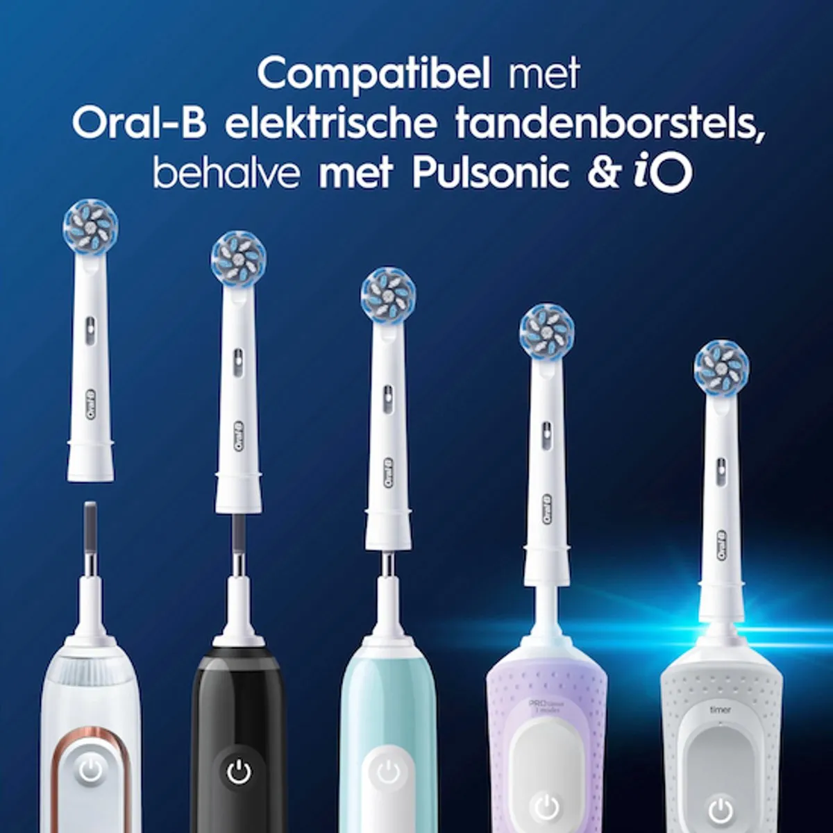 Oral-B PRO Sensitive Clean Opzetborstels - 6 Stuks - Blauw/Wit