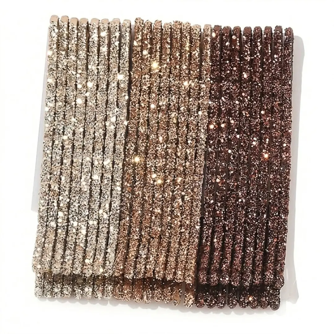 NUVEX Koffiekleurige Glitter Haarspeldjes