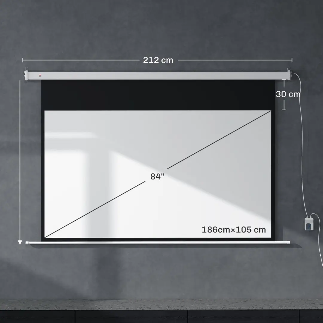 Homcom Projectiescherm 192x138cm - Wit - 25W