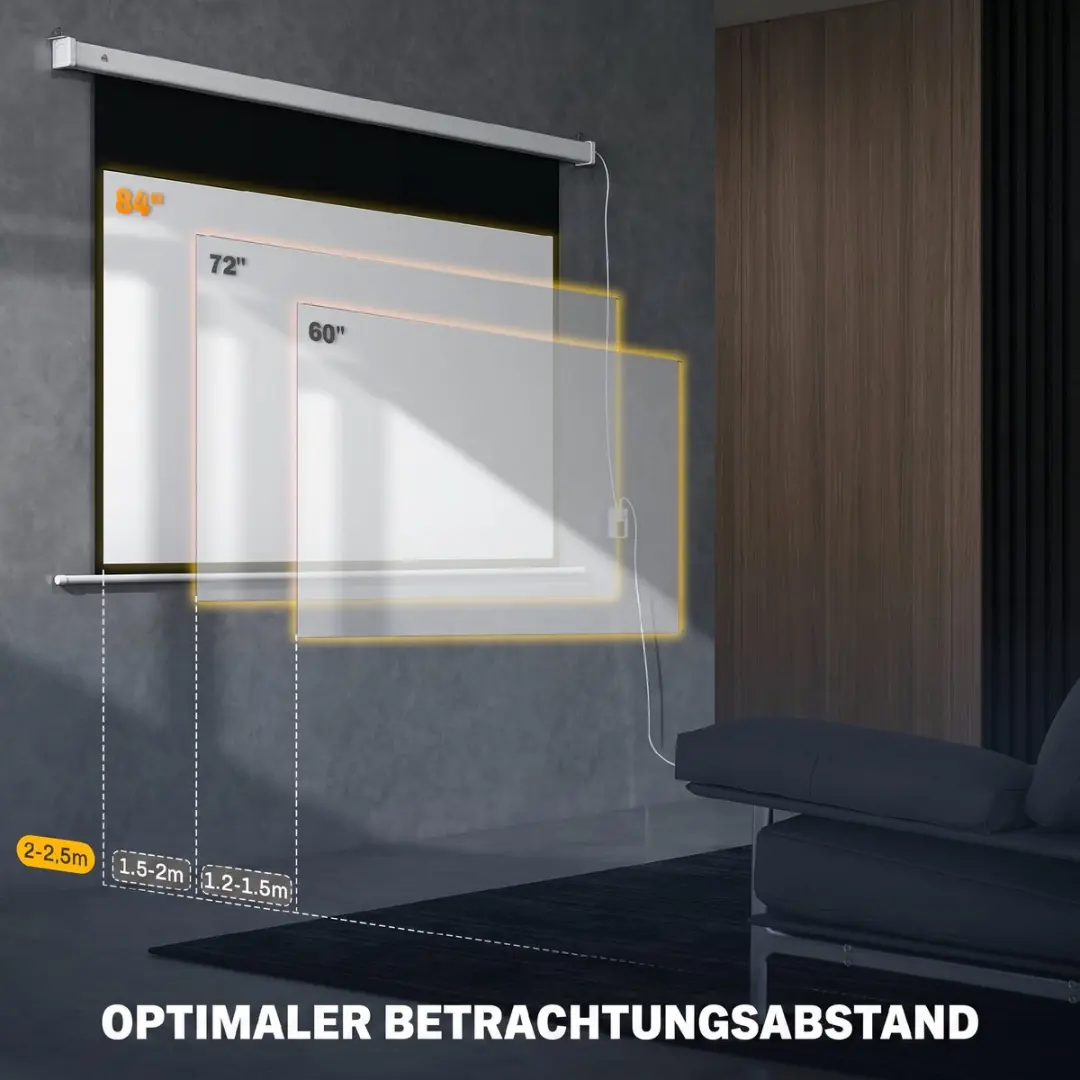Homcom Projectiescherm 192x138cm - Wit - 25W - afbeelding 6 van 6