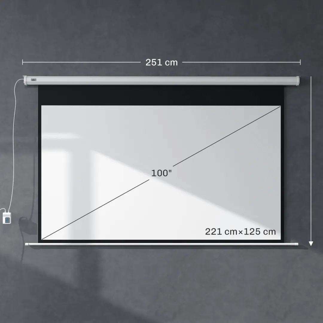 Homcom Projectiescherm - 251x168cm - Wit - afbeelding 6 van 6
