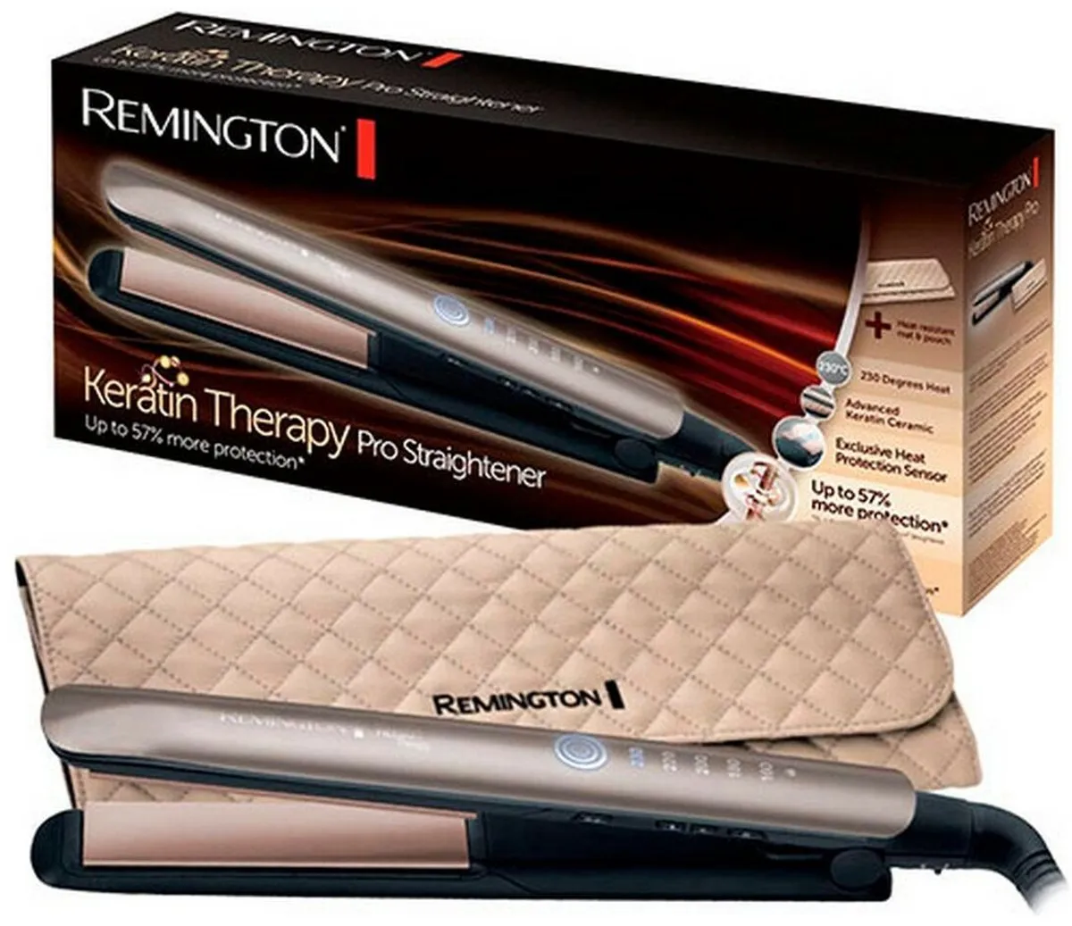 Remington Keratin Therapy Pro S8590 Stijltang - Champagne