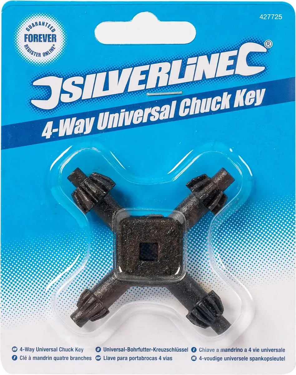 Silverline 4-voudige Spankopsleutel 10 & 13mm - Zinkgelegeerd - Zwart oxide