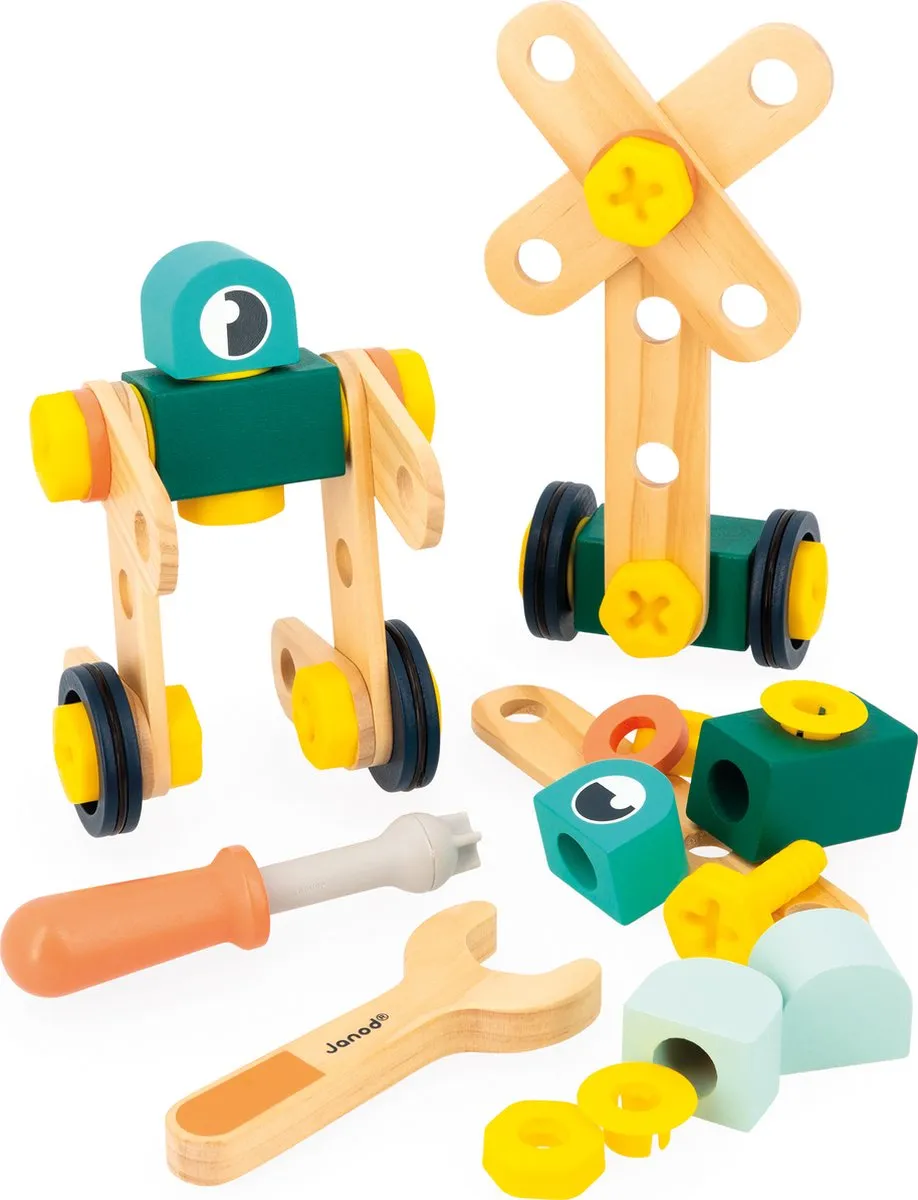 Janod Brico'Kids Ton Bouwset 50 Stuks - Multicolor