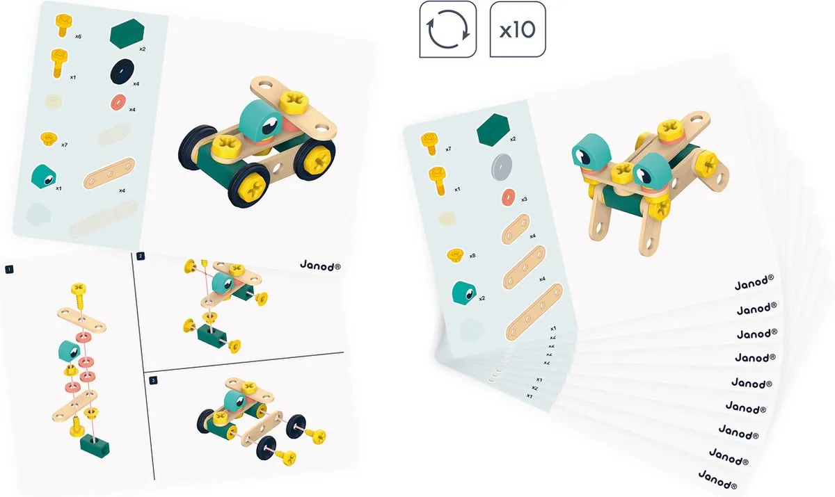 Janod Brico'Kids Ton Bouwset 50 Stuks - Multicolor - afbeelding 6 van 6