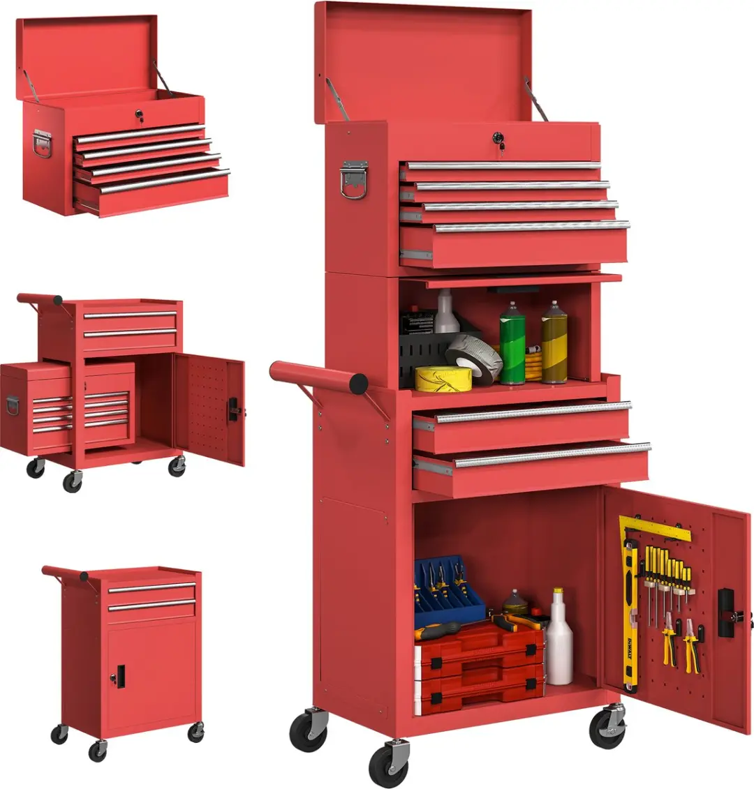 Homcom Gereedschapskast 60,5L Rood