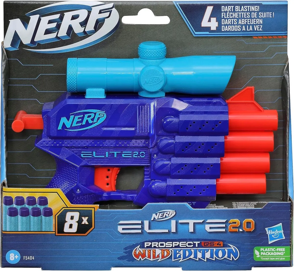 Nerf Elite 2.0 Prospect QS-4 Wild Edition - Blauw/Oranje