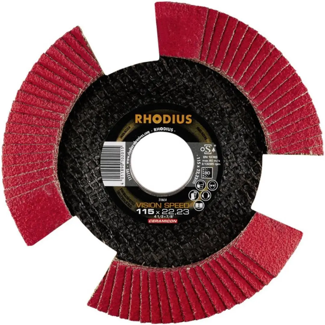 Rhodius VISION SPEED Lamellenschijf 115mm 80 RVS - 22.23mm