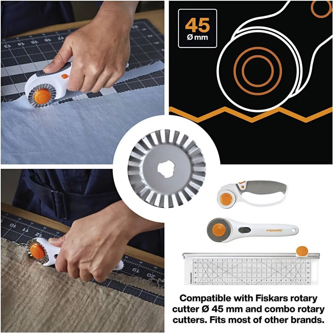 Fiskars Reservemesje Rolmes Gekarteld Ø45mm - Zilver