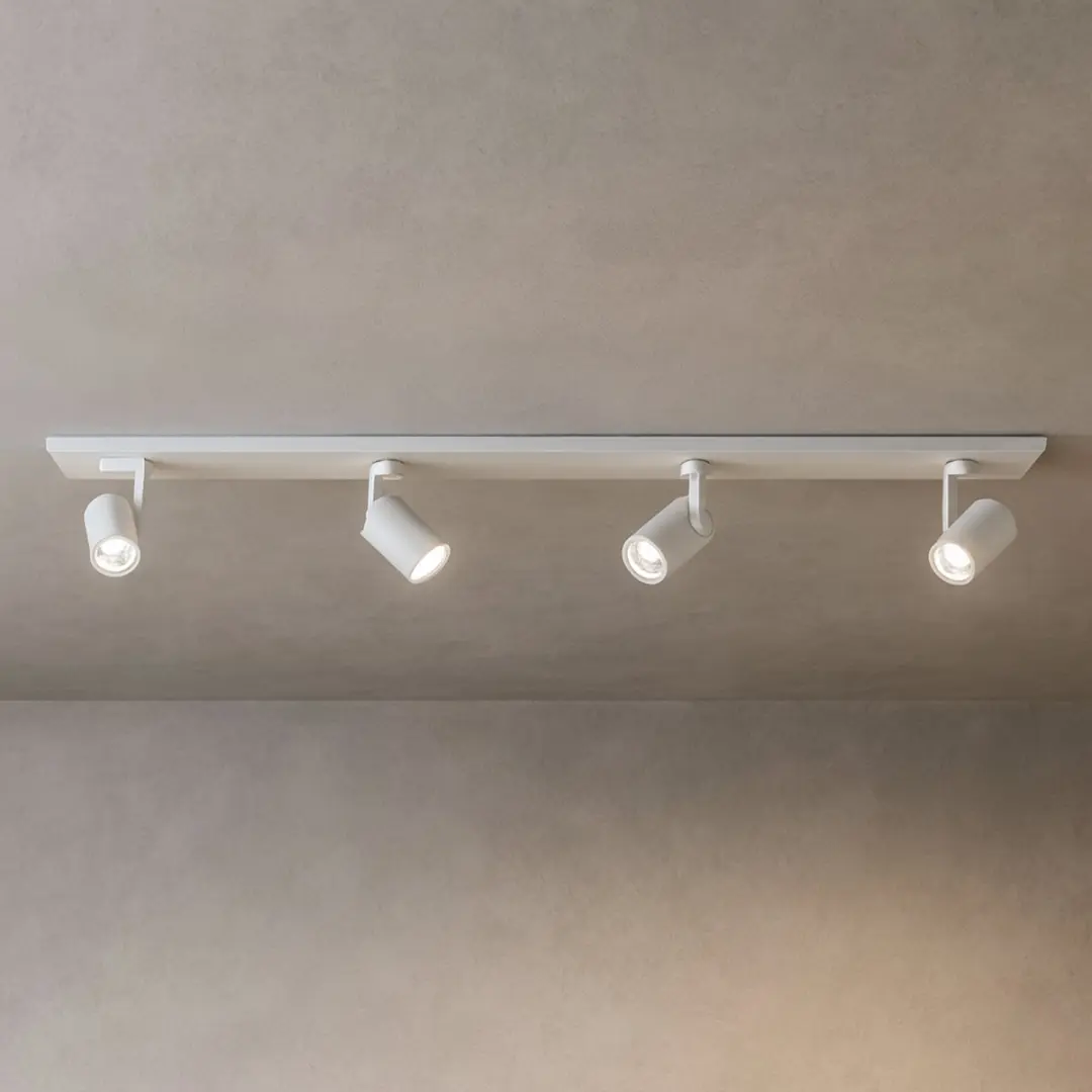 Highlight Aston Opbouwspot GU10 - 4-voudig - 91,5cm - Wit Metaal