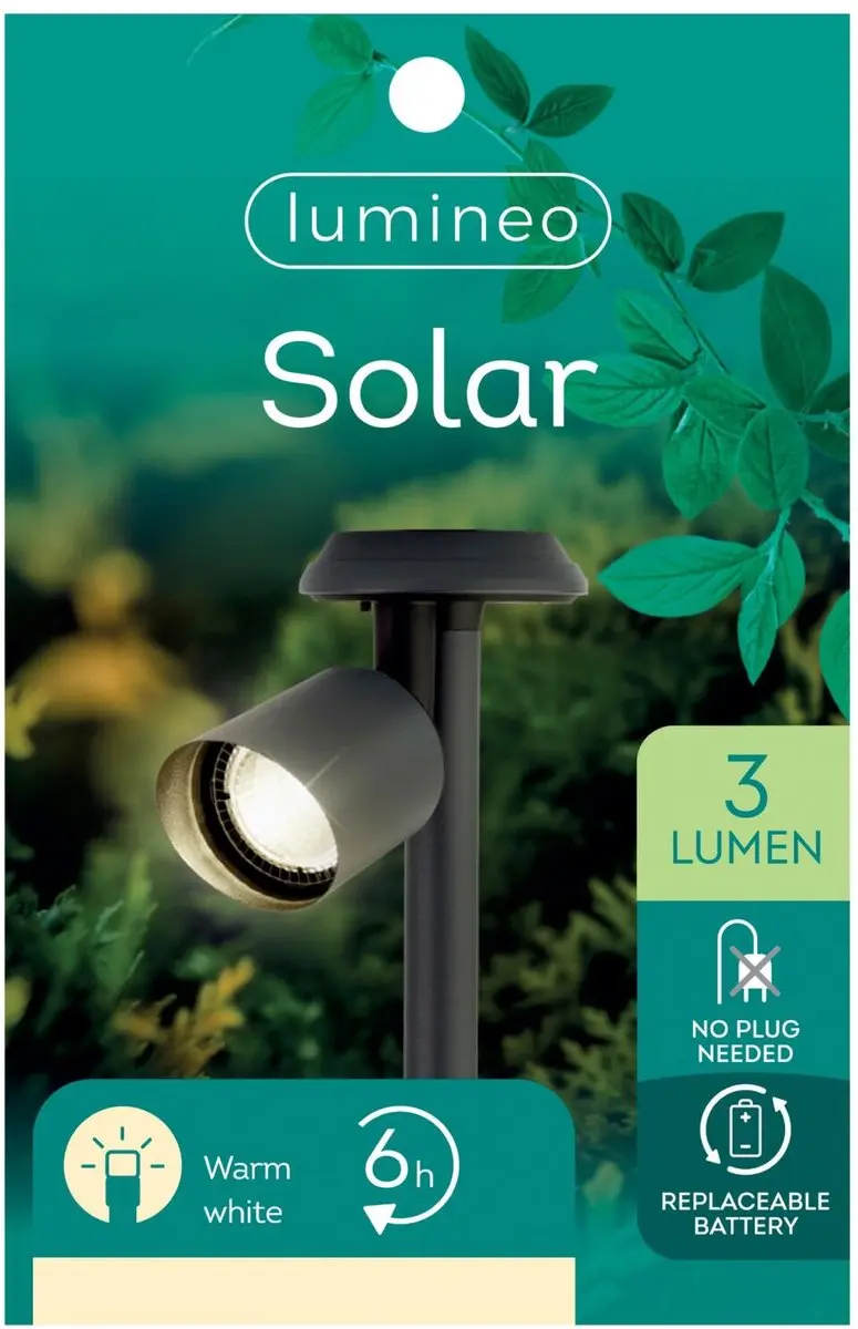 Lumineo Solar Prikspotjes 8 Stuks - 1W - Antraciet