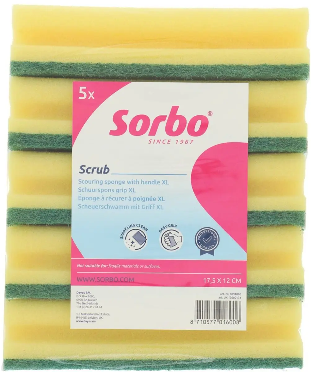 Sorbo Schuurspons 15 Stuks - 15x15cm - Groen