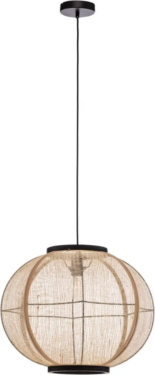 Lindby Hanglamp 1 Licht - Licht hout/Zwart - Ø48cm