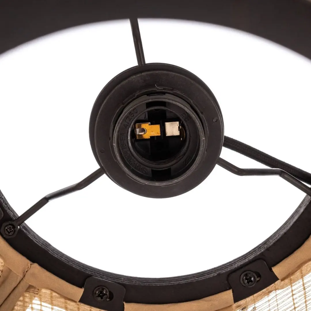 Lindby Hanglamp 1 Licht - Licht hout/Zwart - Ø48cm